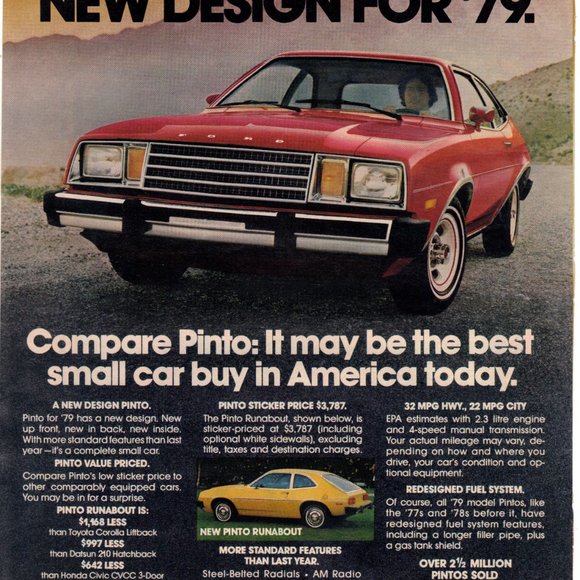 Vintage 1978 Print Ad for Bulova Accutron Quartz and the 1979 Ford Pinto PA499 - Picture 2 of 2